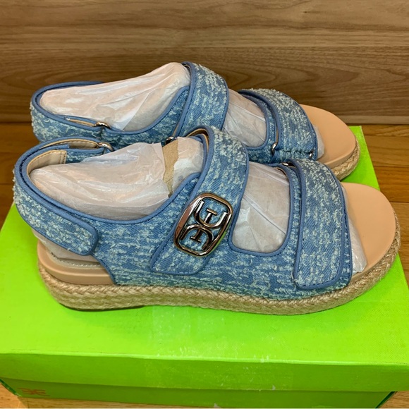 Sam Edelman Arlo Slingback Sandals in Blue Denim - Size 7 - Picture 2 of 6
